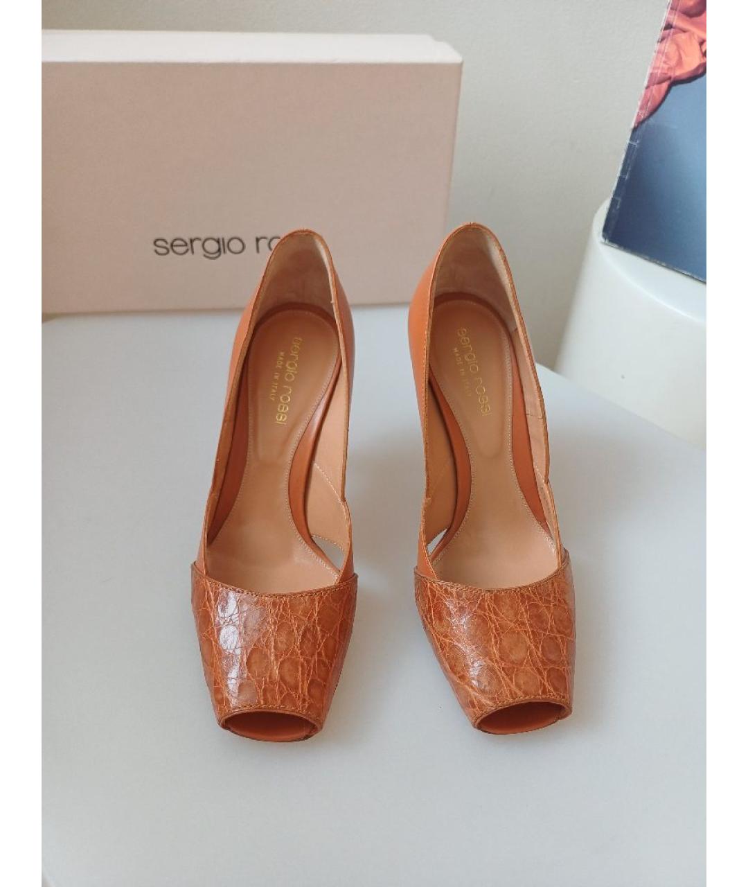 SERGIO ROSSI Коричневые кожаные туфли, фото 7