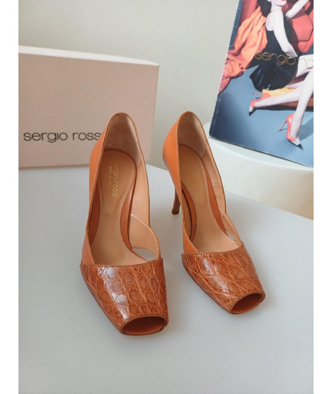 SERGIO ROSSI Коричневые кожаные туфли, фото 6