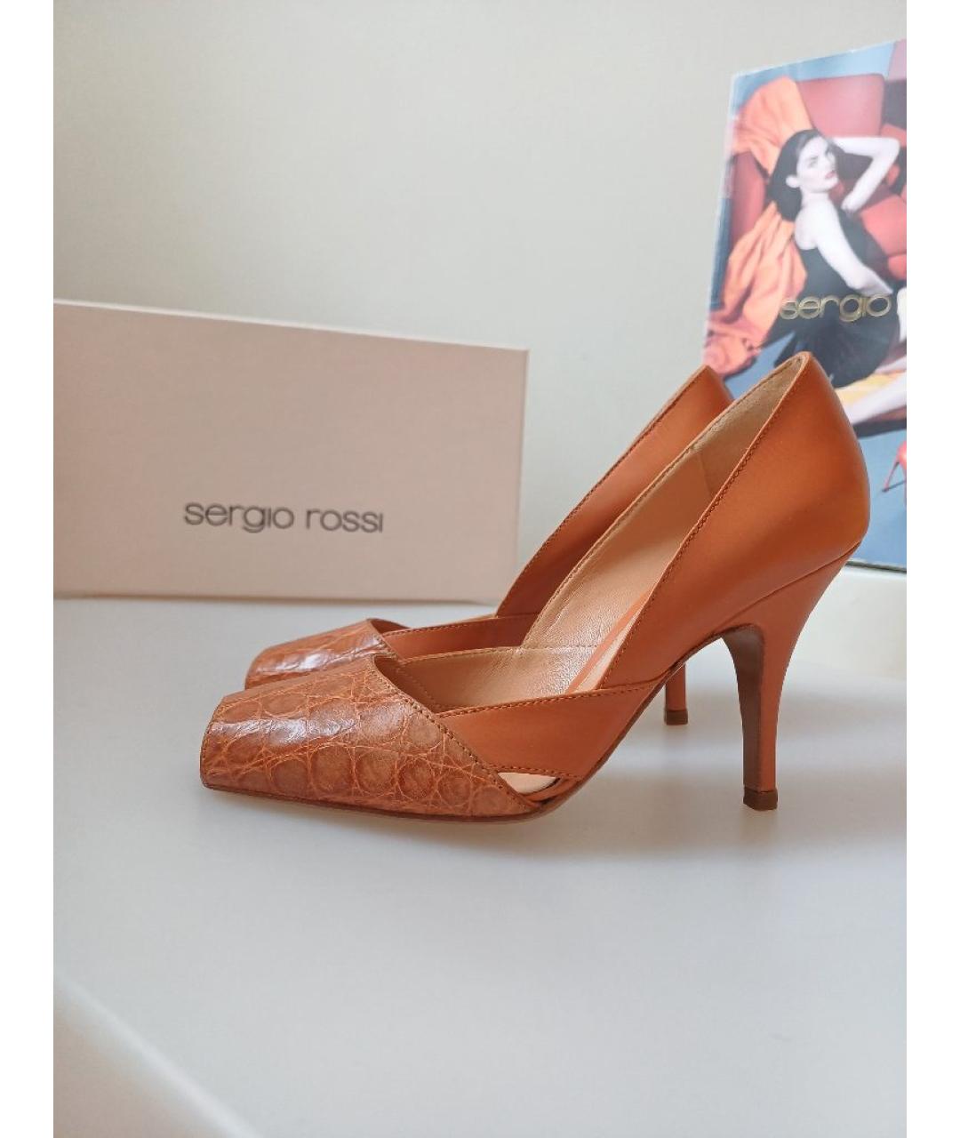 SERGIO ROSSI Коричневые кожаные туфли, фото 2