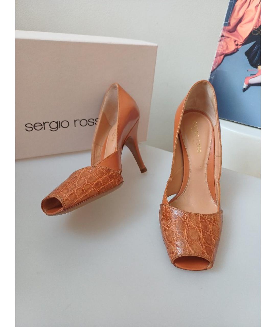 SERGIO ROSSI Коричневые кожаные туфли, фото 4