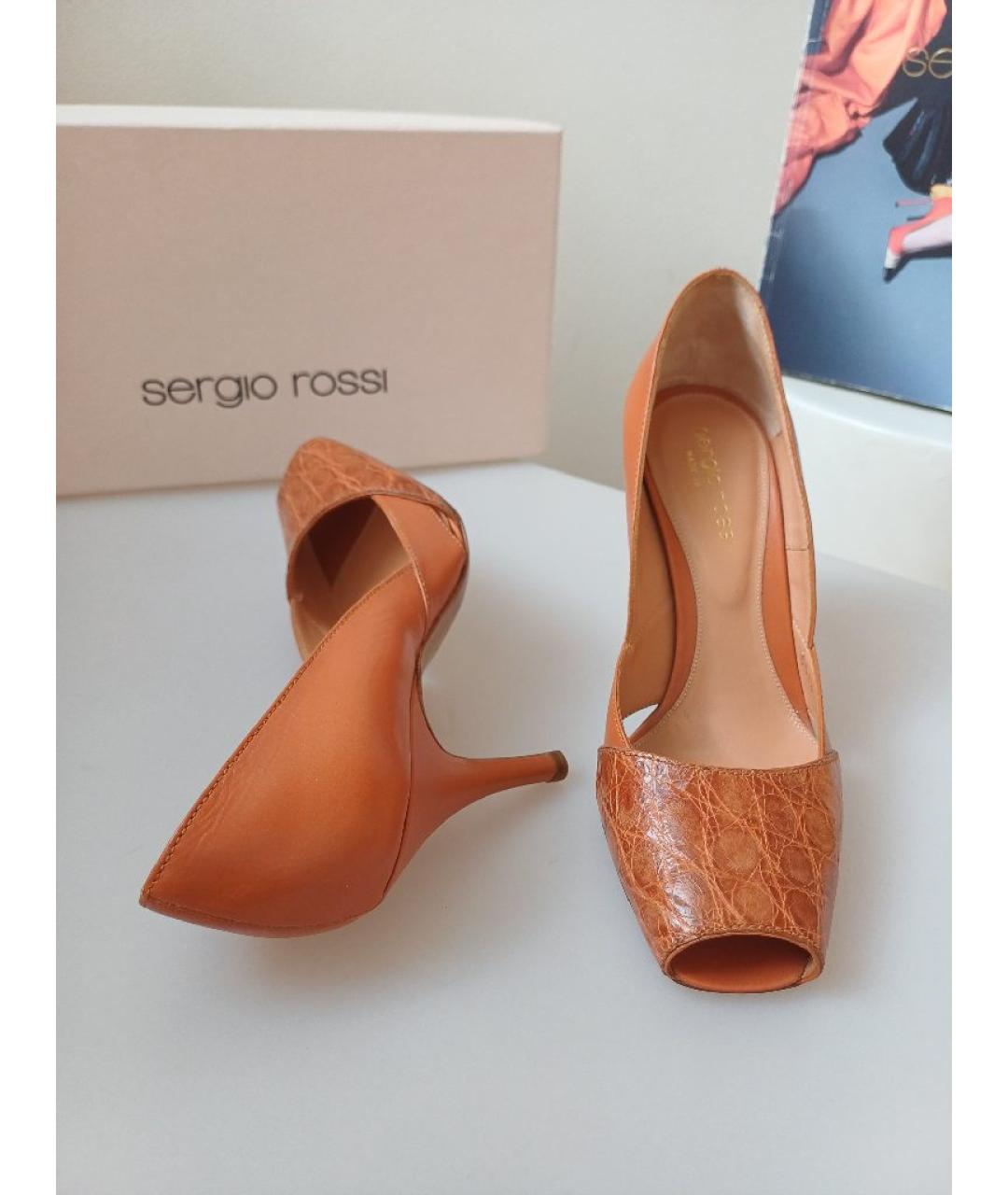 SERGIO ROSSI Коричневые кожаные туфли, фото 3
