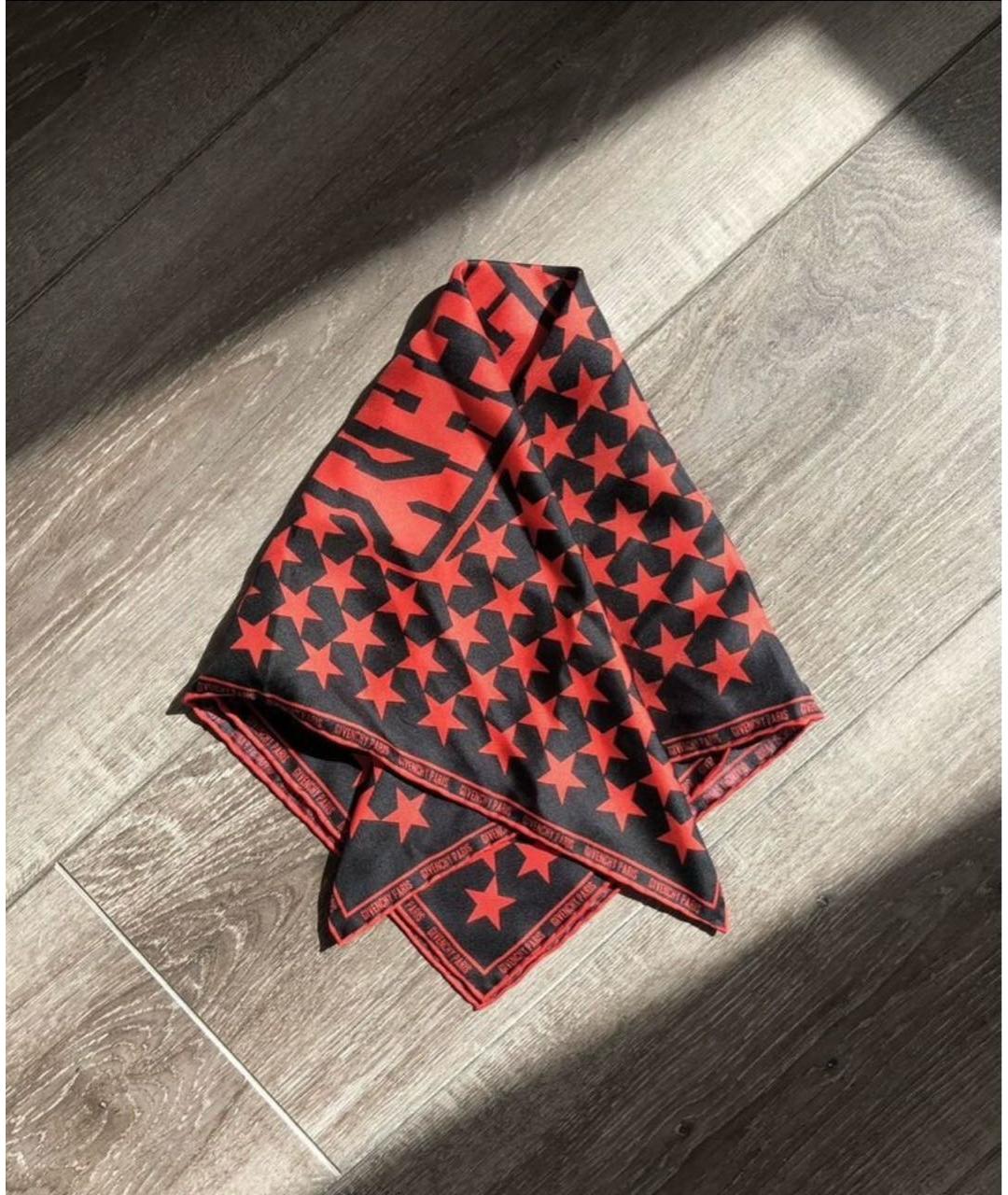 GIVENCHY Красный шелковый платок, фото 4