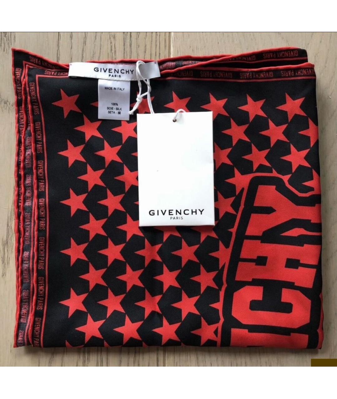 GIVENCHY Красный шелковый платок, фото 6