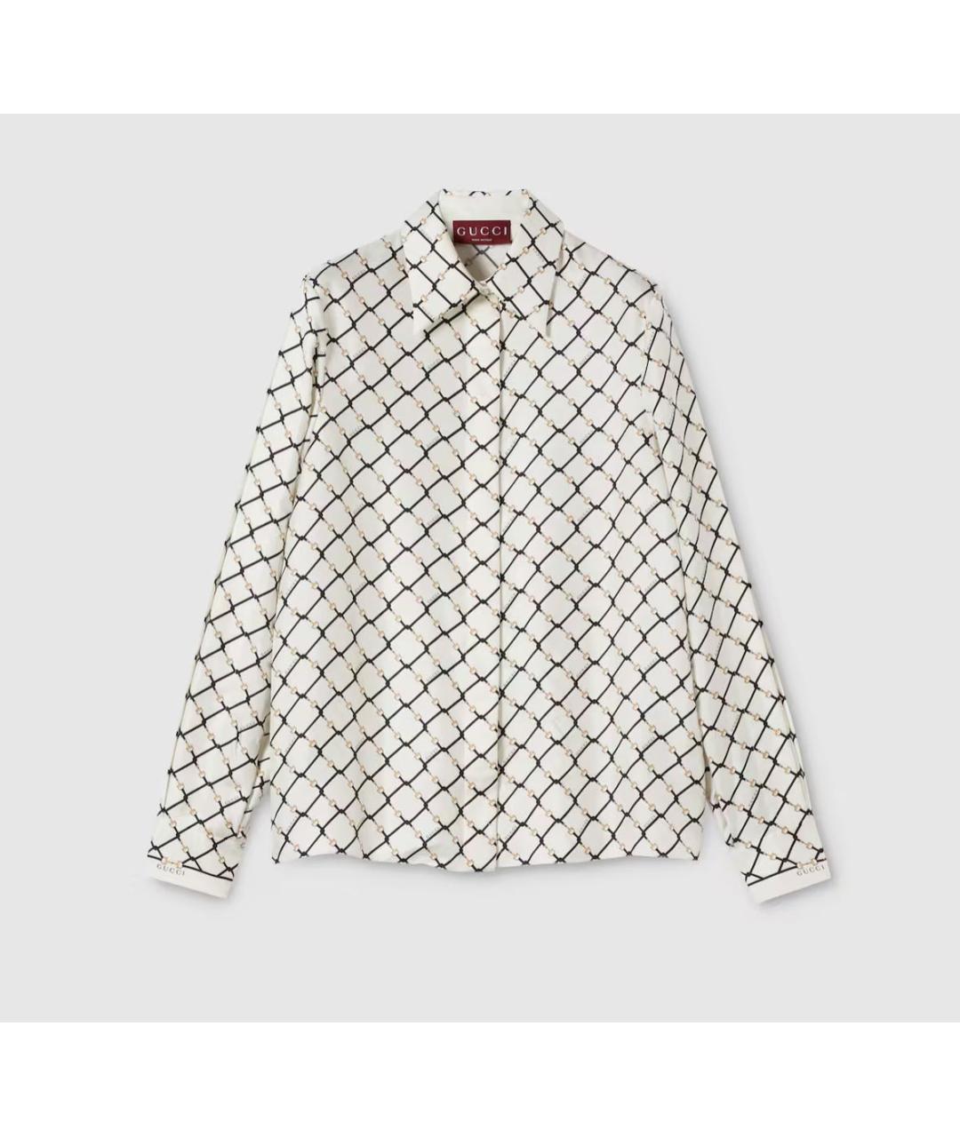 GUCCI Белый шелковый костюм с брюками, фото 9