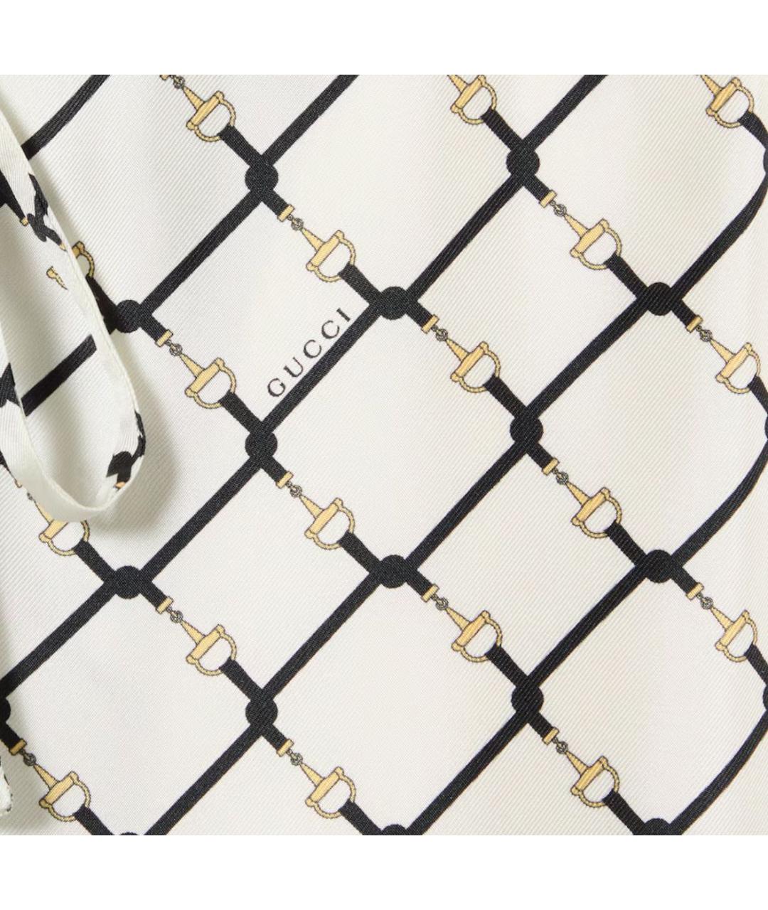 GUCCI Белый шелковый костюм с брюками, фото 8