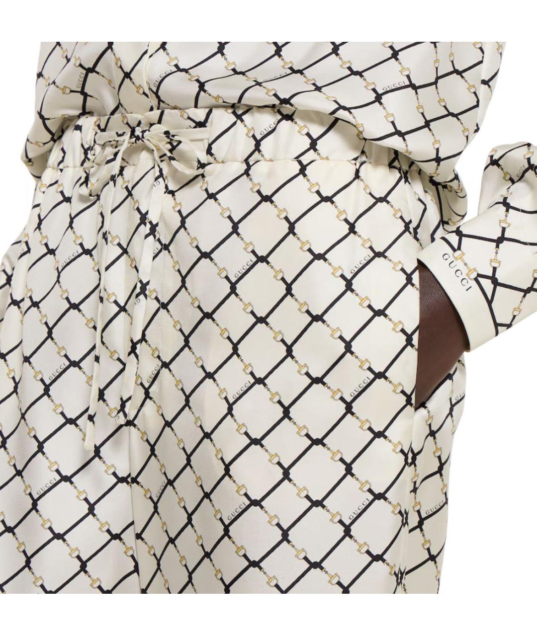 GUCCI Белый шелковый костюм с брюками, фото 7