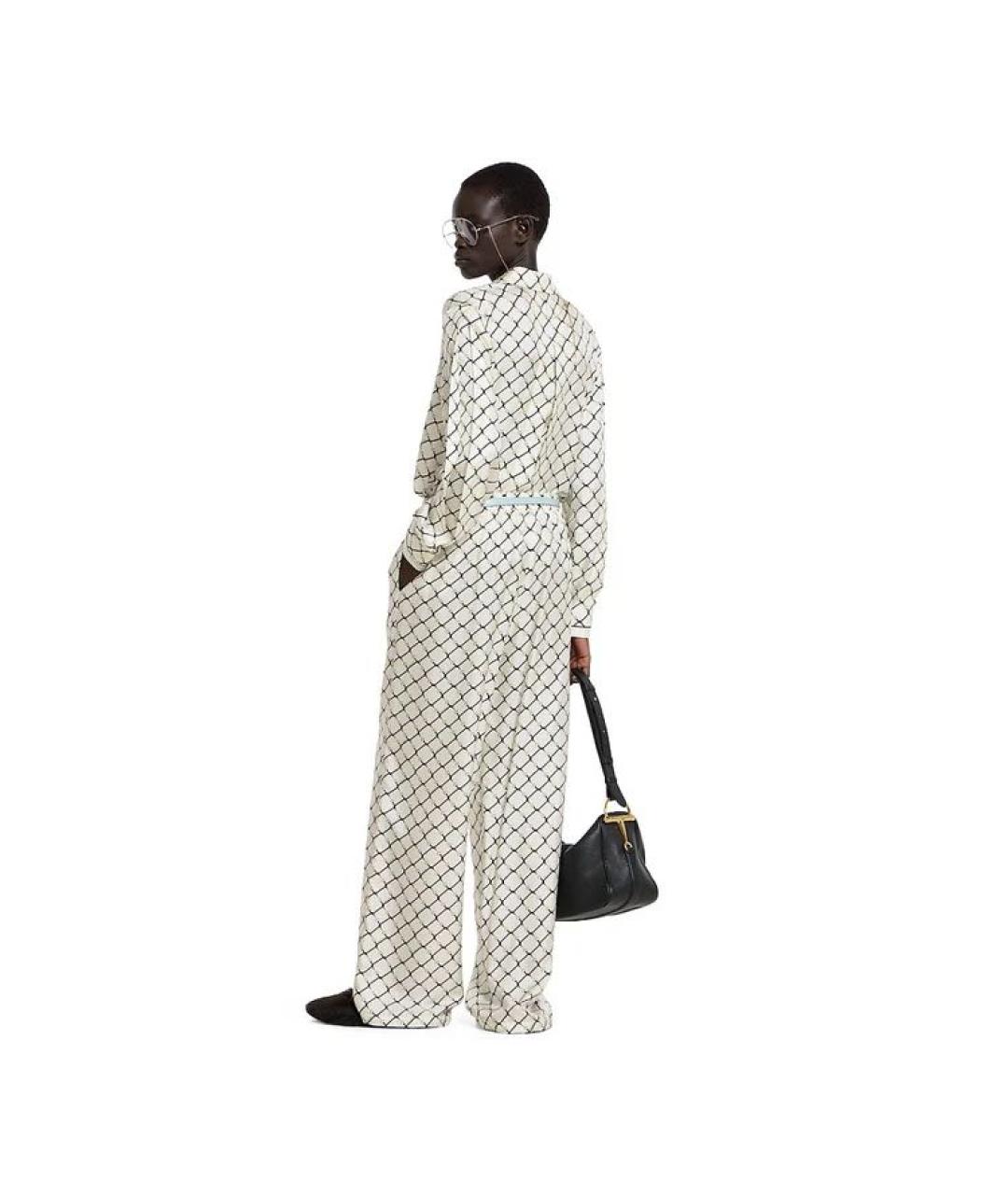 GUCCI Белый шелковый костюм с брюками, фото 6