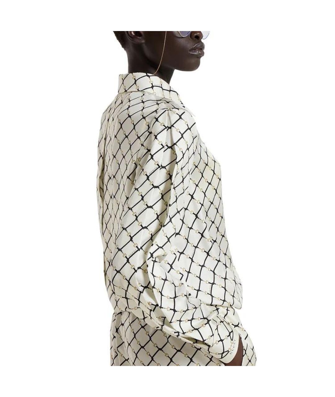 GUCCI Белый шелковый костюм с брюками, фото 4