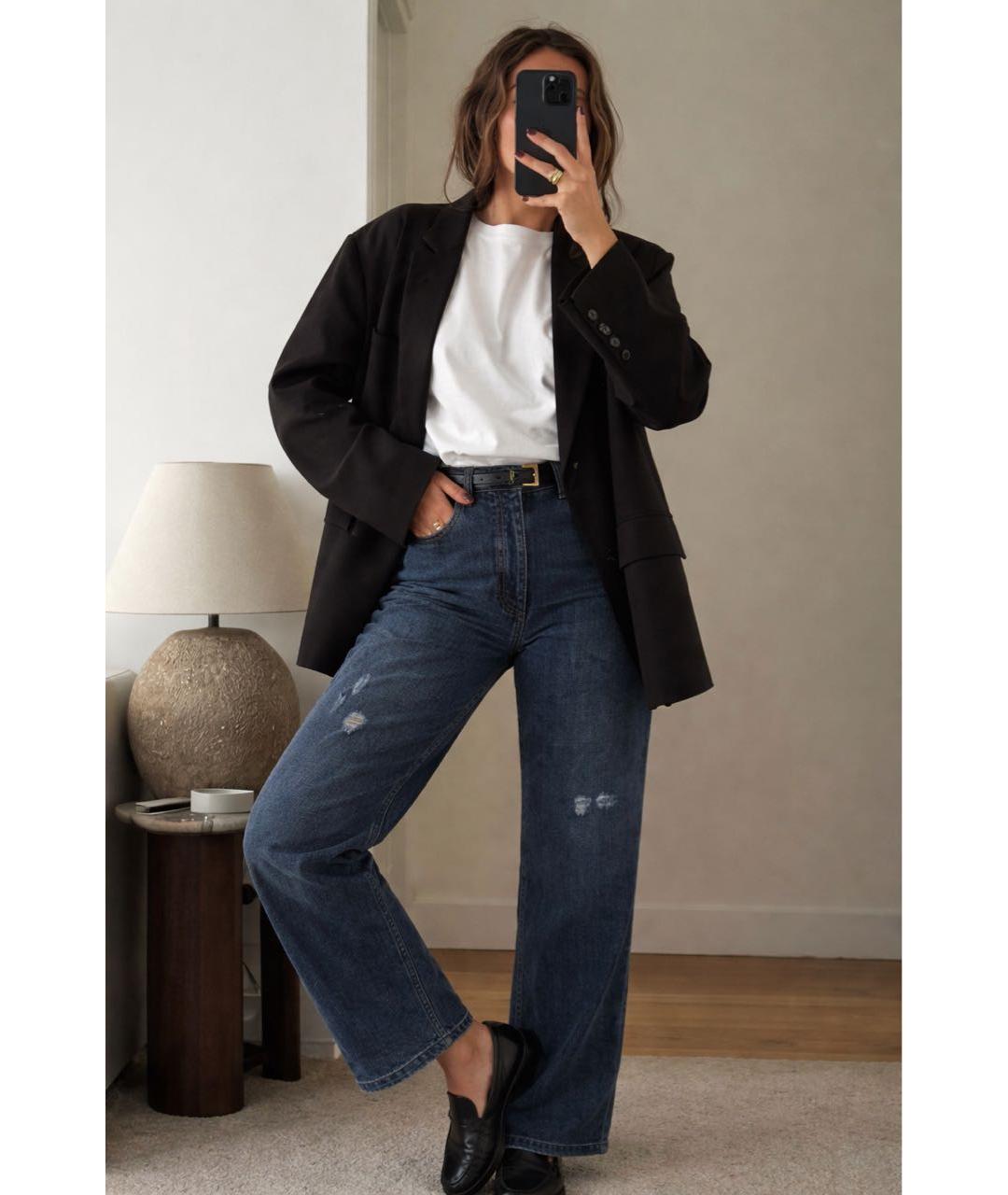 DOLCE&GABBANA Синие хлопковые прямые джинсы, фото 5