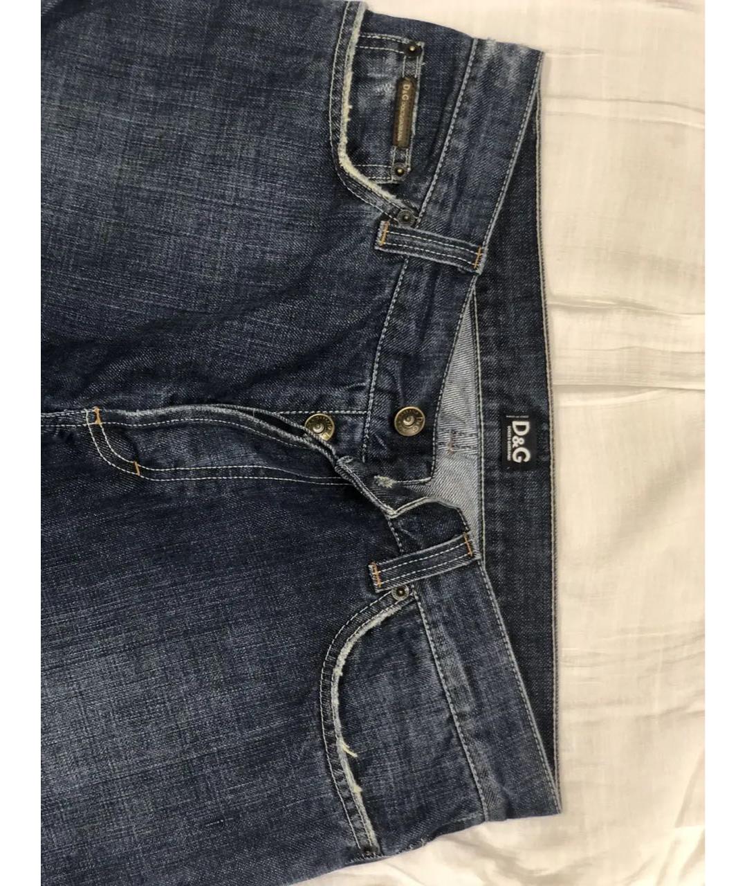 DOLCE&GABBANA Синие хлопковые прямые джинсы, фото 4