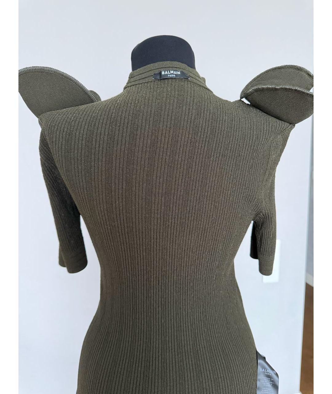 BALMAIN Хаки вискозный джемпер / свитер, фото 3