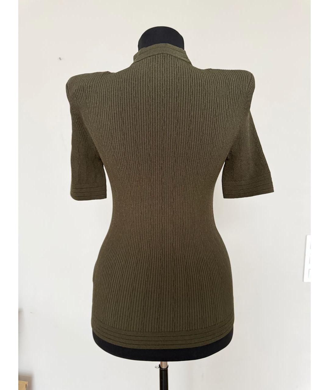 BALMAIN Хаки вискозный джемпер / свитер, фото 2