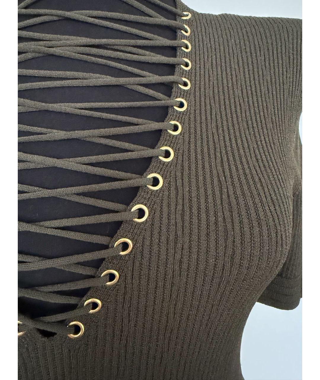 BALMAIN Хаки вискозный джемпер / свитер, фото 4