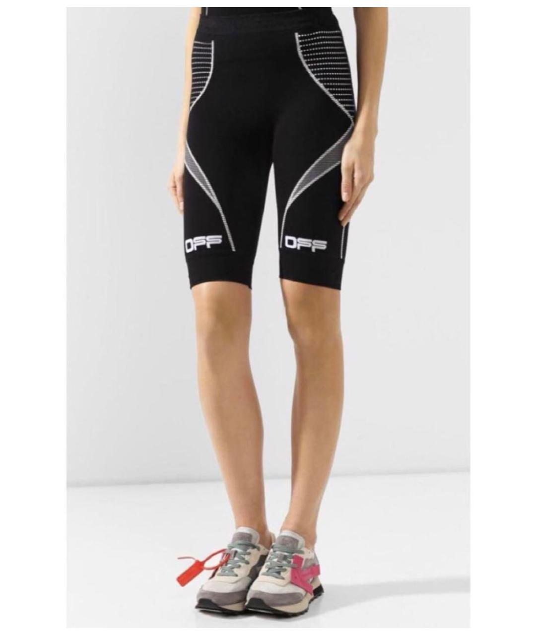 OFF-WHITE Черные полиамидовые леггинсы и велосипедки, фото 5