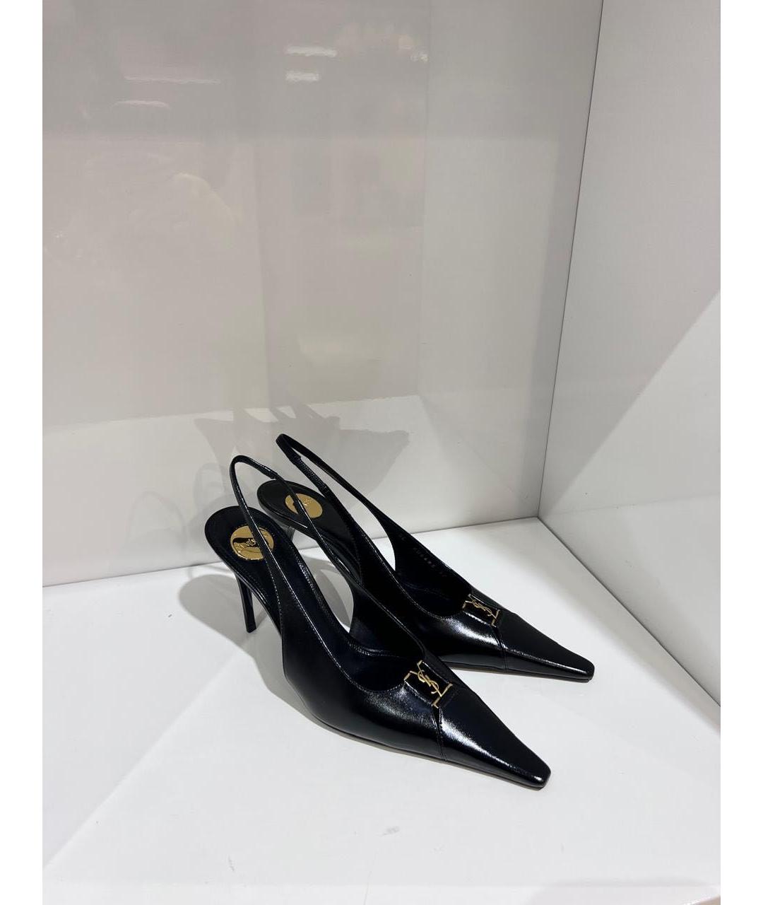SAINT LAURENT Черные кожаные туфли, фото 2