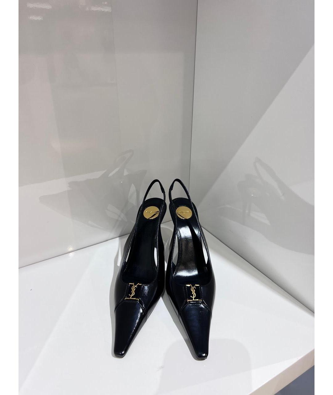 SAINT LAURENT Черные кожаные туфли, фото 3