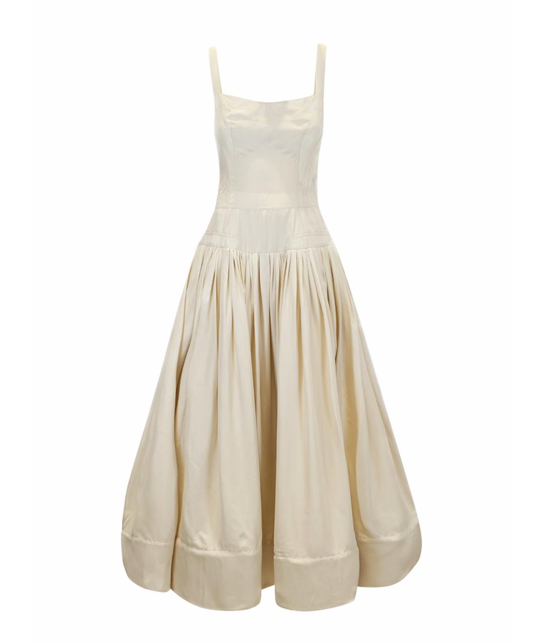 ROCHAS Бежевый шелковый сарафан, фото 1