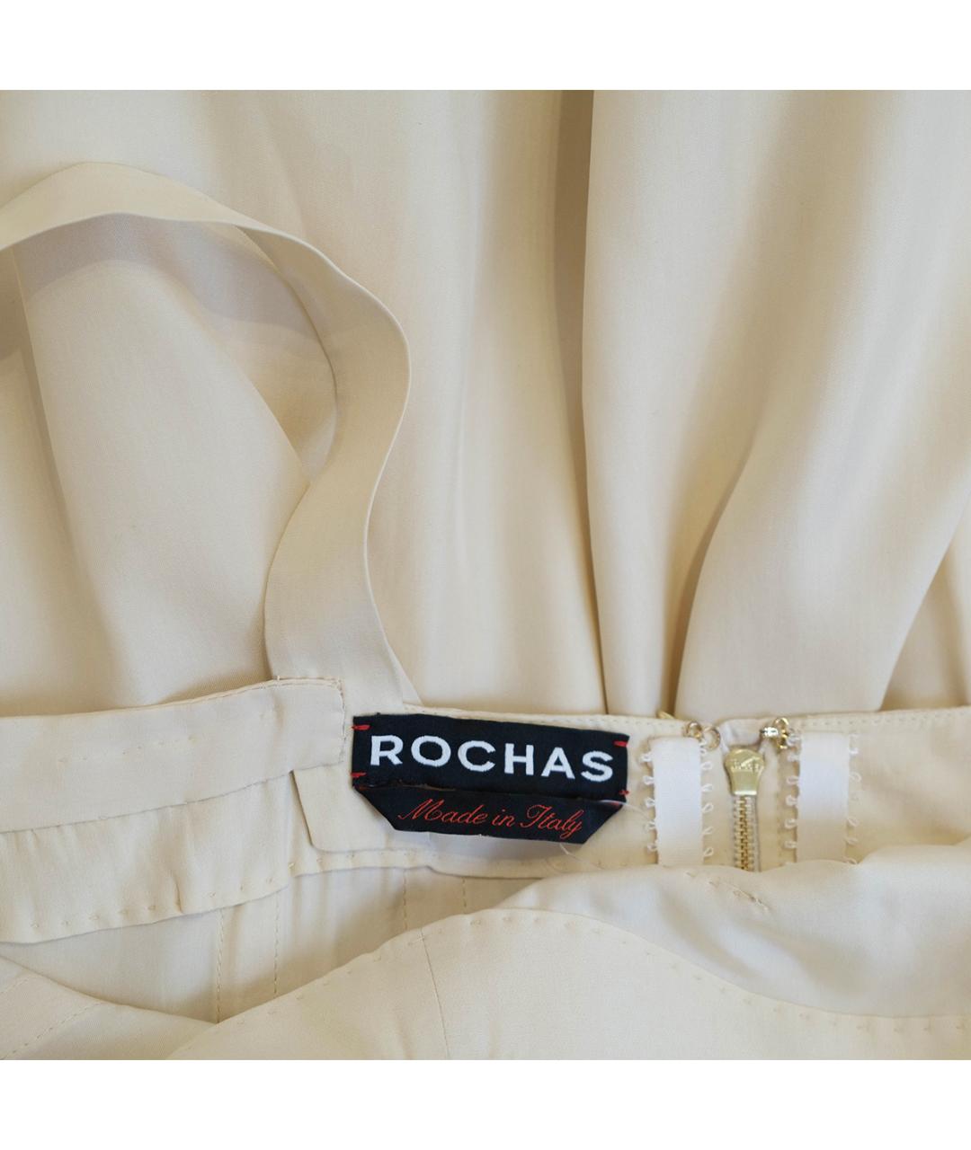 ROCHAS Бежевый шелковый сарафан, фото 3
