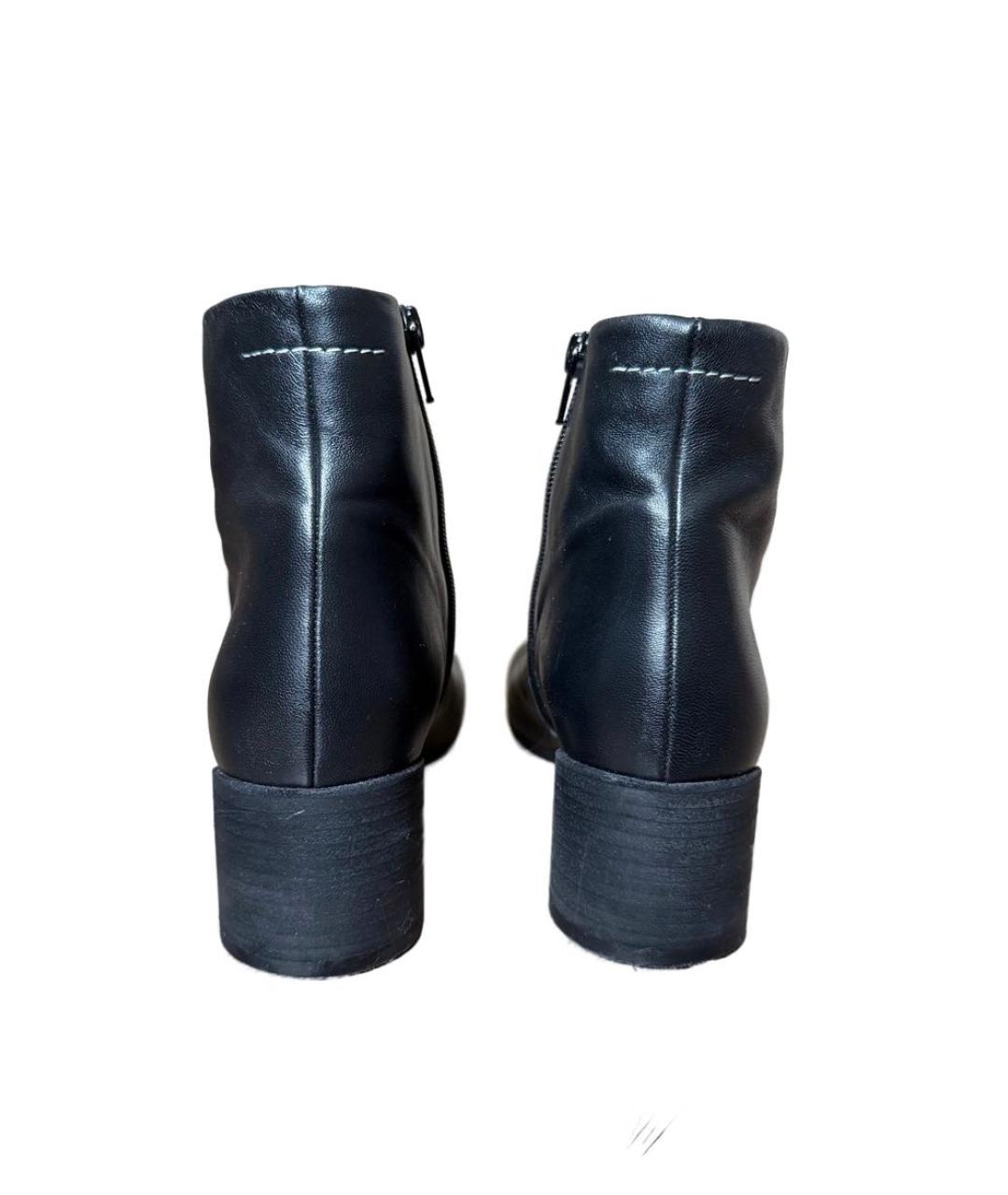 MM6 MAISON MARGIELA Черные кожаные ботильоны, фото 4