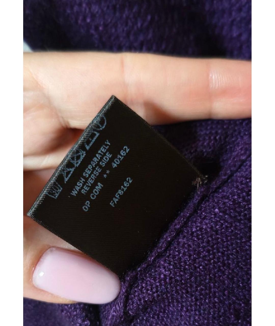 LORO PIANA Фиолетовая кашемировая футболка, фото 5