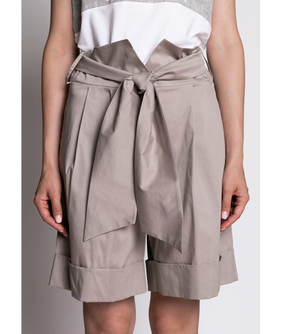 D.EXTERIOR Бежевые хлопко-эластановые шорты, фото 4