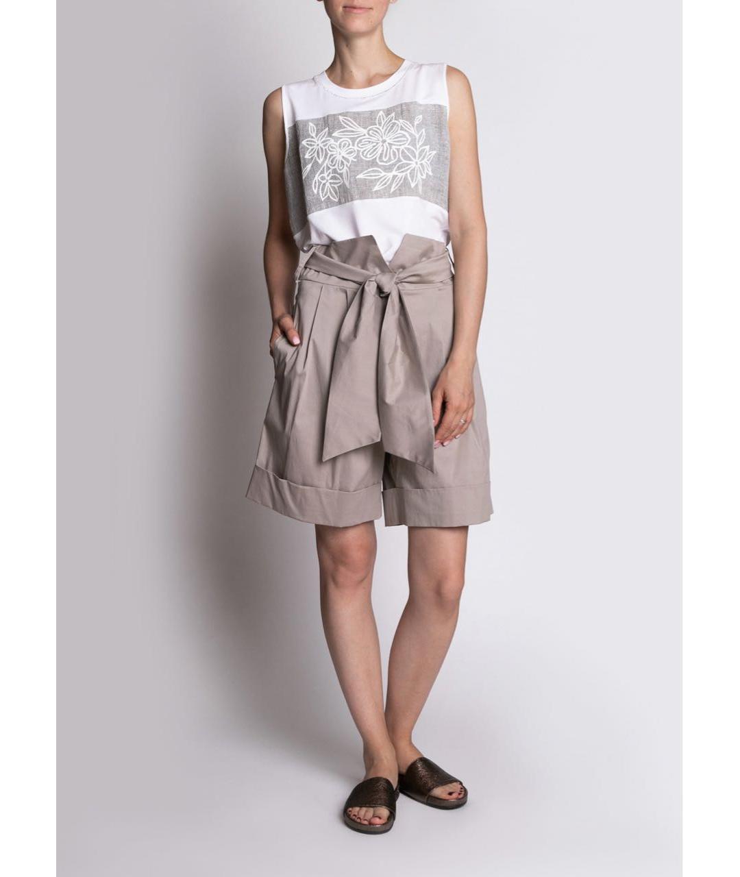 D.EXTERIOR Бежевые хлопко-эластановые шорты, фото 2