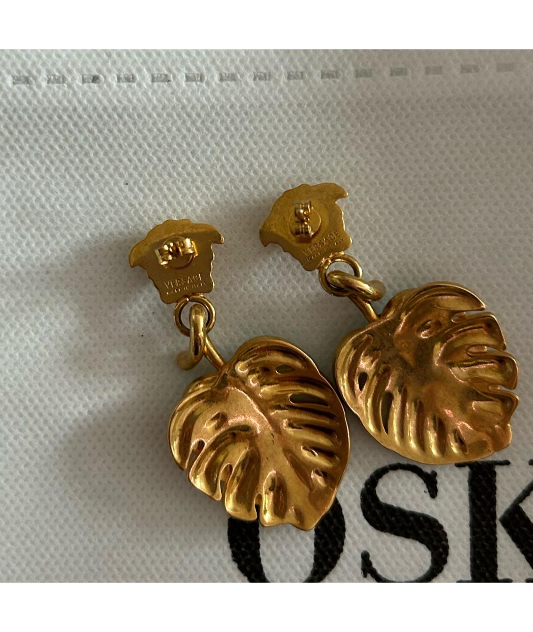 VERSACE Зеленые латунные серьги, фото 6