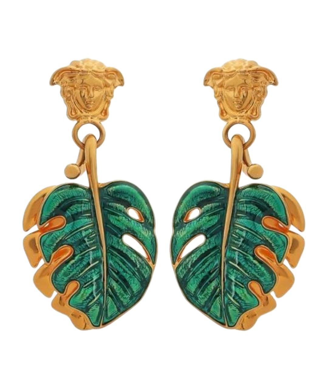 VERSACE Зеленые латунные серьги, фото 1