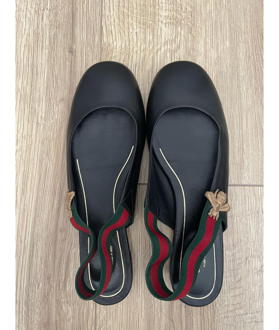 GUCCI Черные кожаные туфли, фото 3