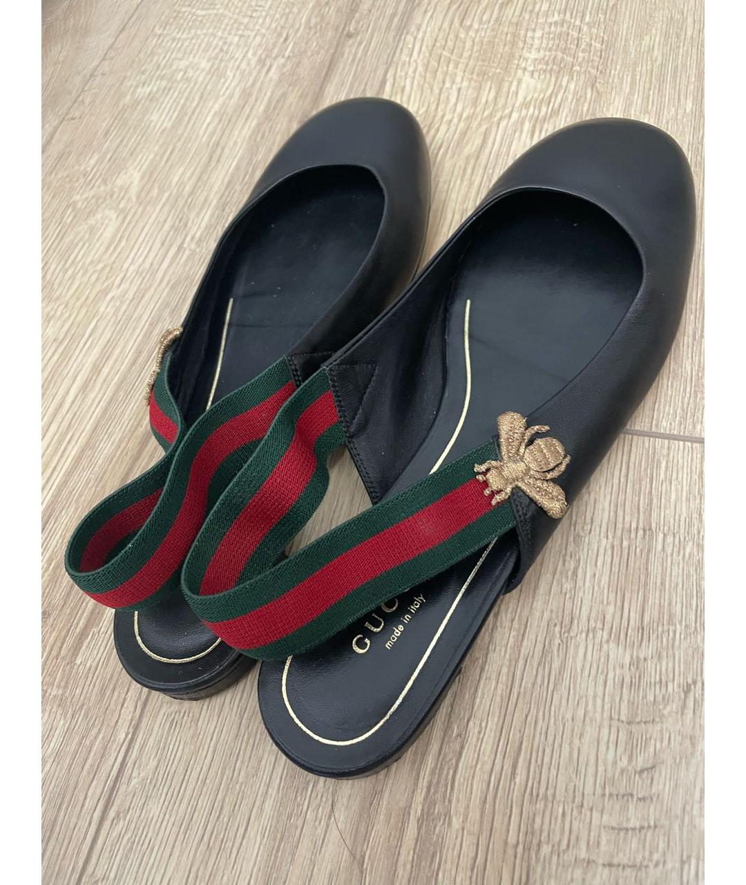 GUCCI Черные кожаные туфли, фото 6