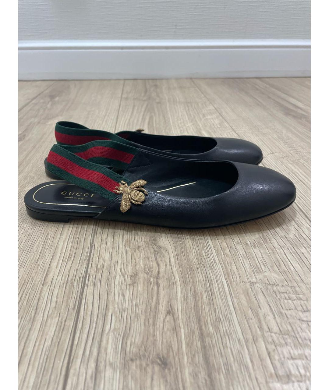 GUCCI Черные кожаные туфли, фото 9