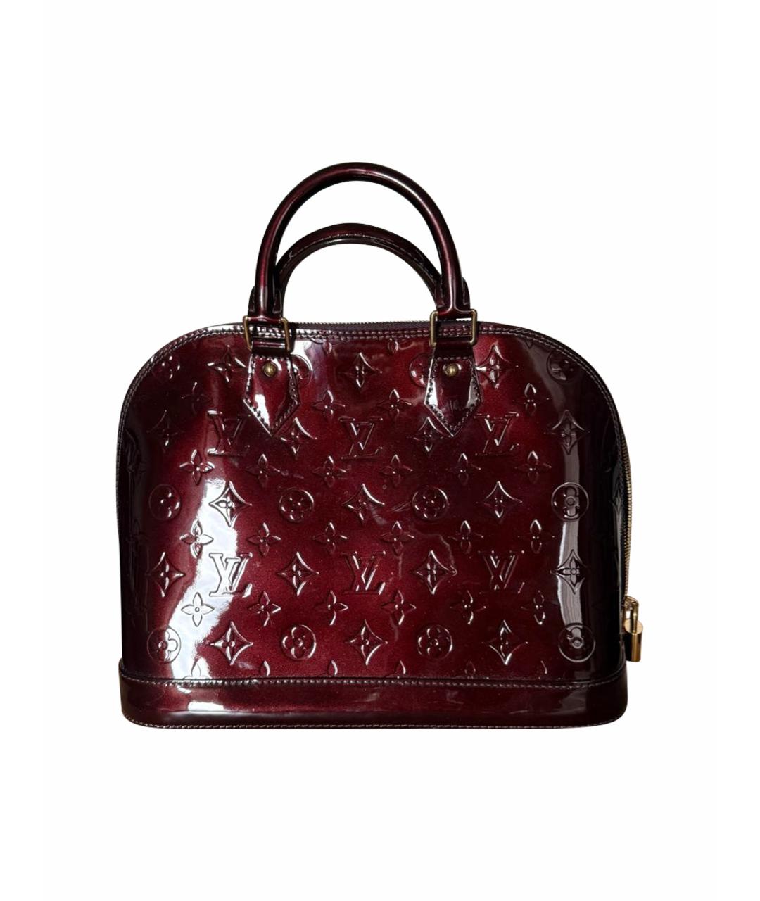 LOUIS VUITTON Бордовая сумка с короткими ручками из лакированной кожи, фото 1