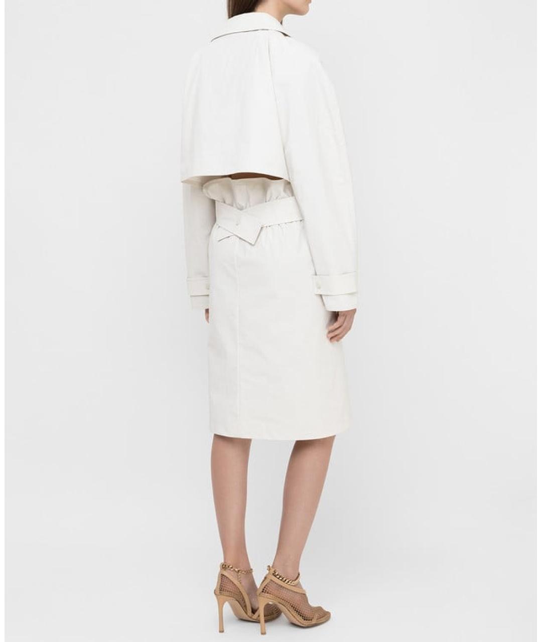 BOTTEGA VENETA Бежевое хлопковое коктейльное платье, фото 3