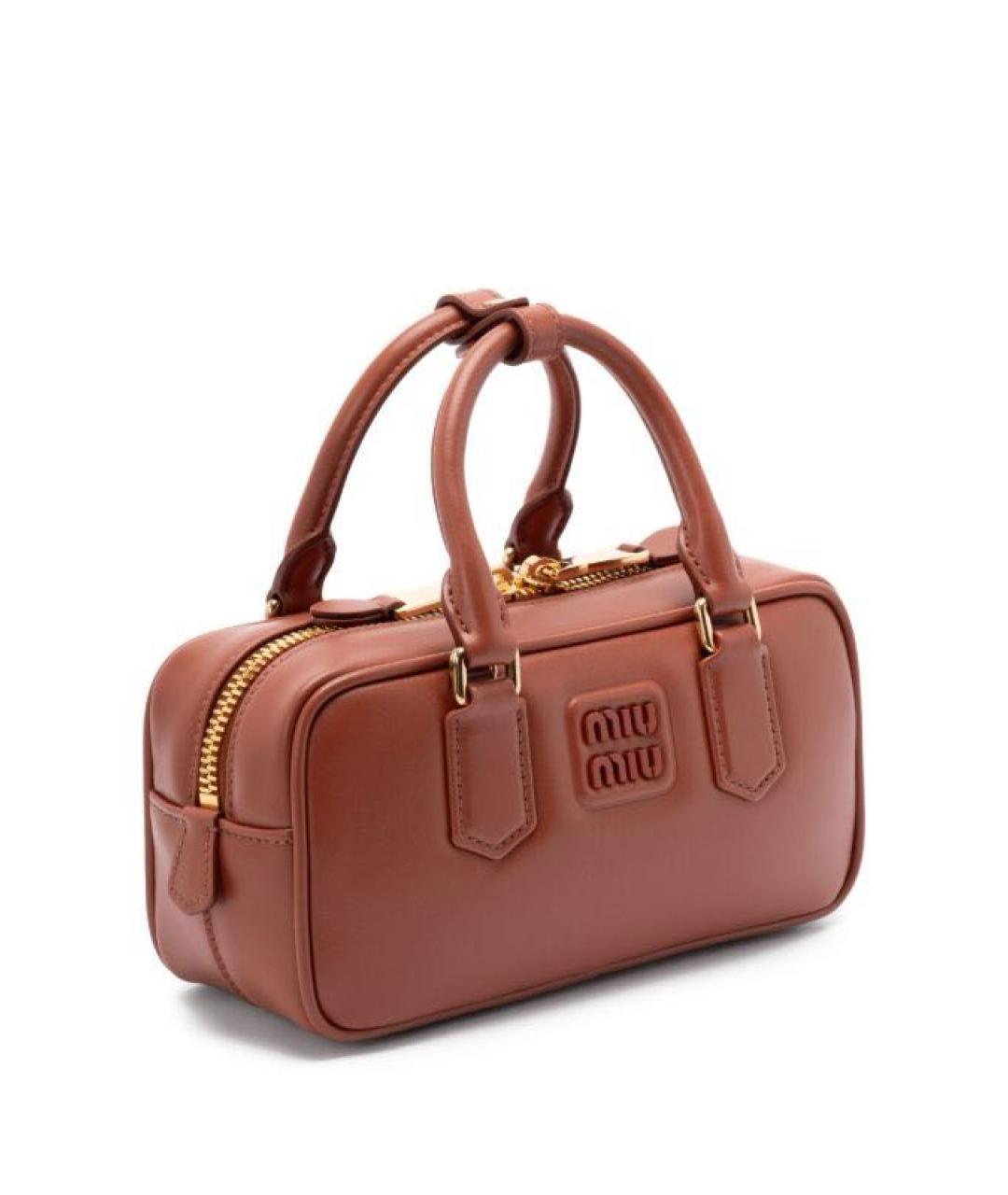 MIU MIU Коричневая кожаная сумка через плечо, фото 2