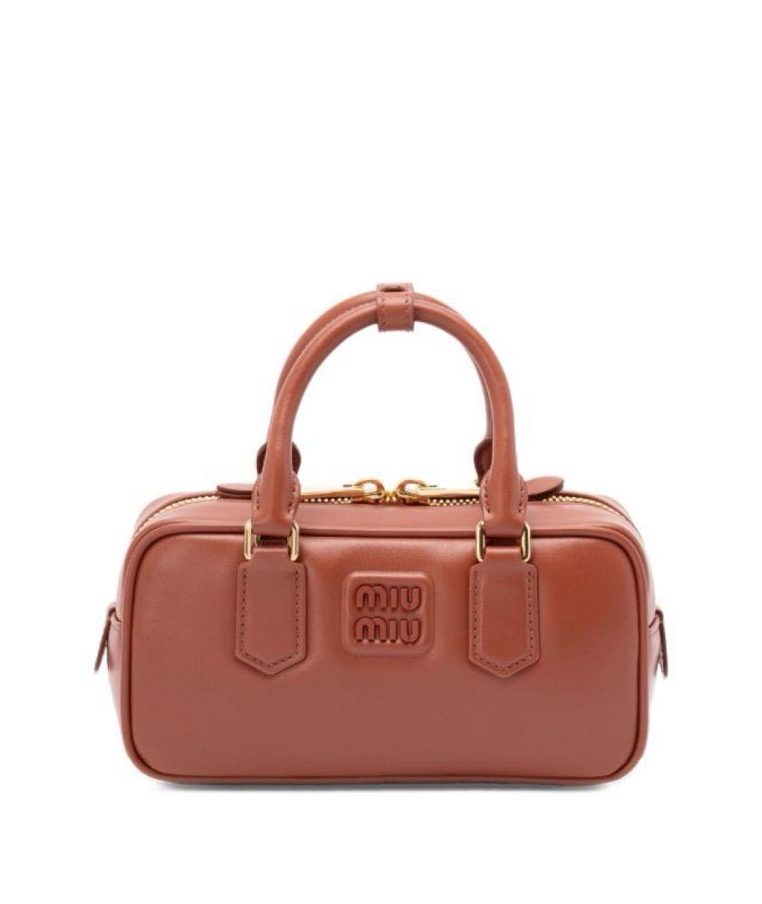 MIU MIU Коричневая кожаная сумка через плечо, фото 8
