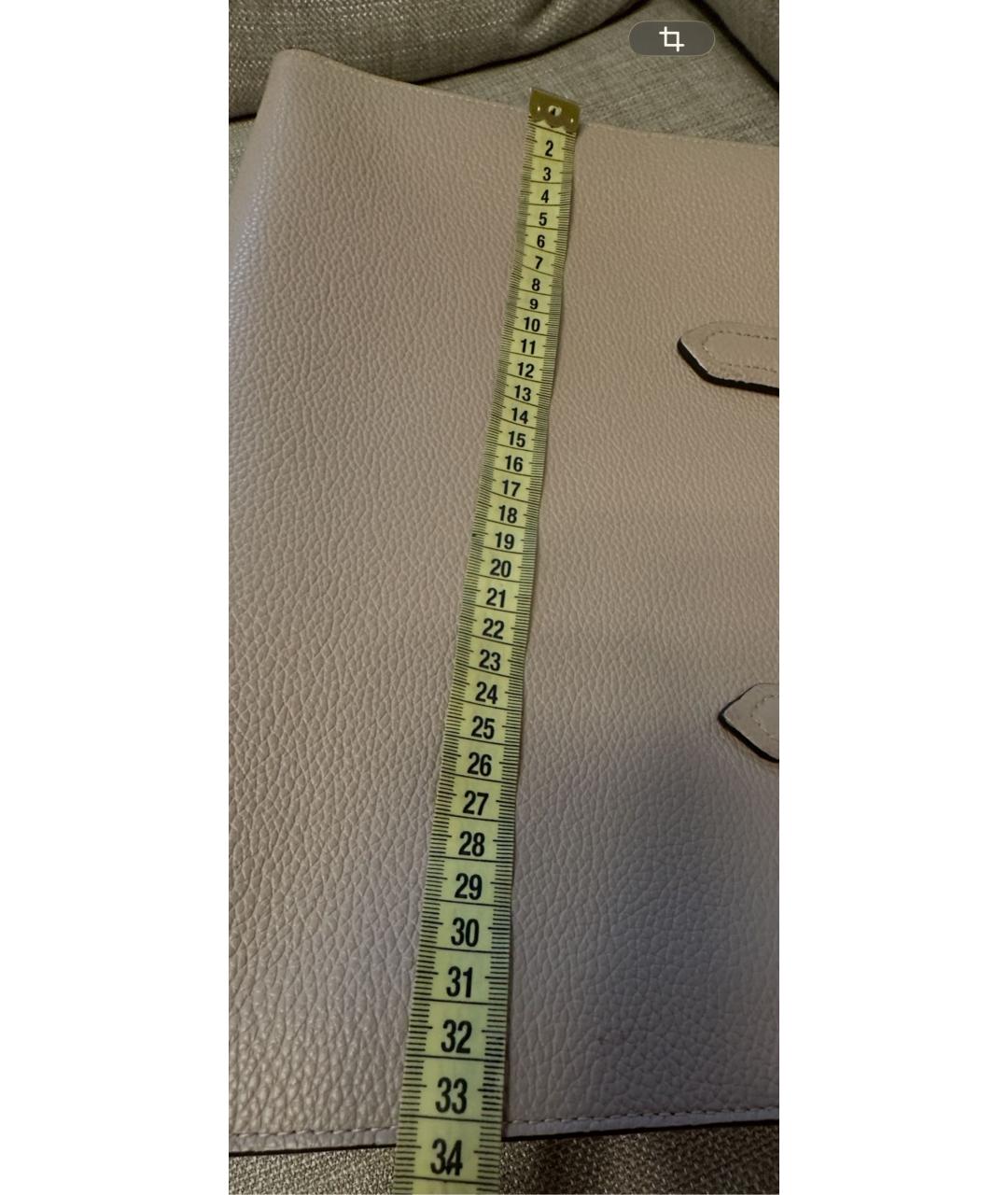 FURLA Бежевая кожаная сумка с короткими ручками, фото 7