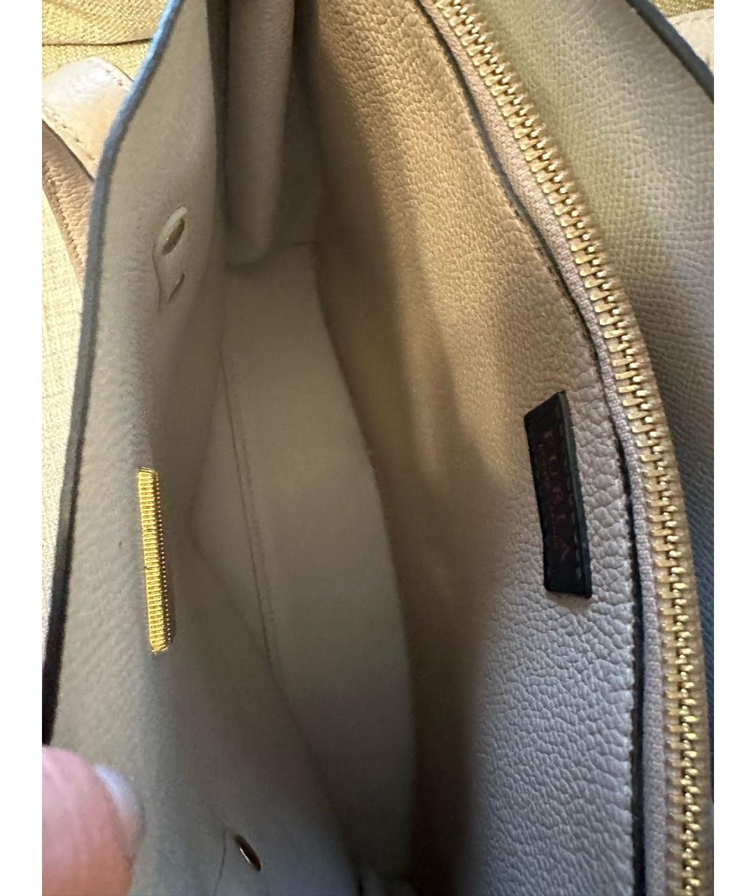 FURLA Бежевая кожаная сумка с короткими ручками, фото 4