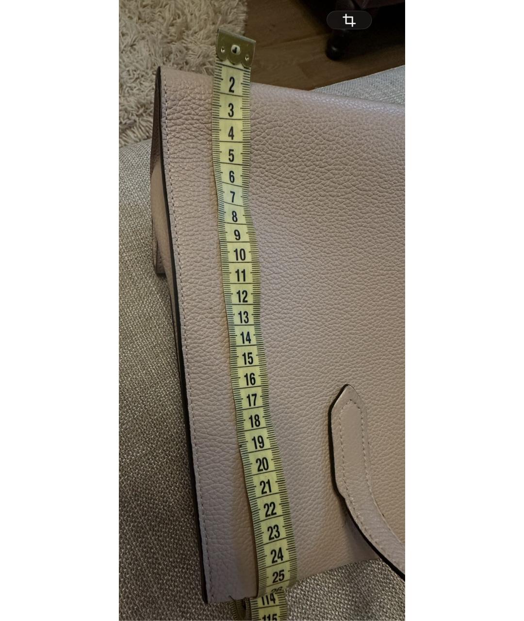 FURLA Бежевая кожаная сумка с короткими ручками, фото 8