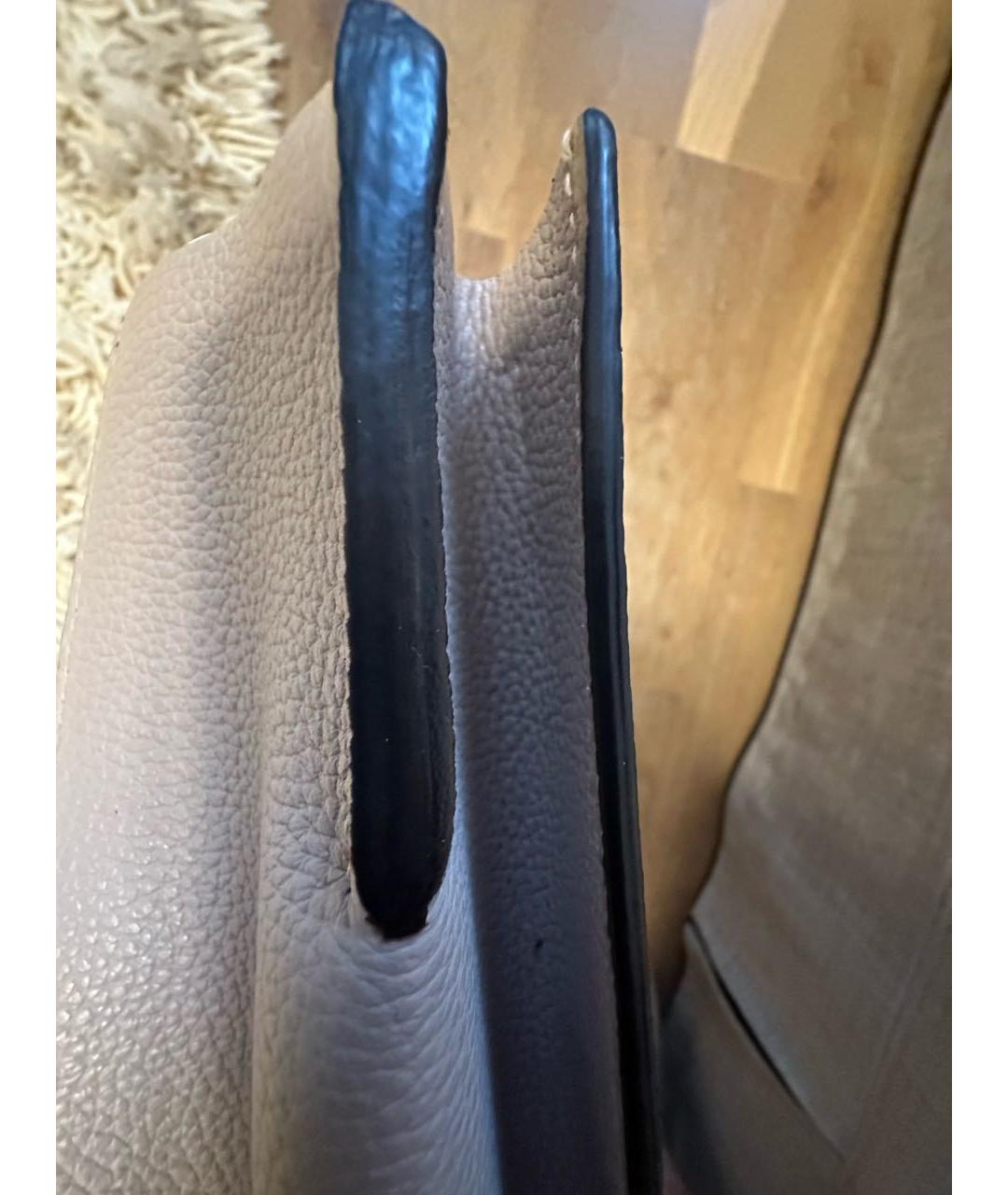 FURLA Бежевая кожаная сумка с короткими ручками, фото 5