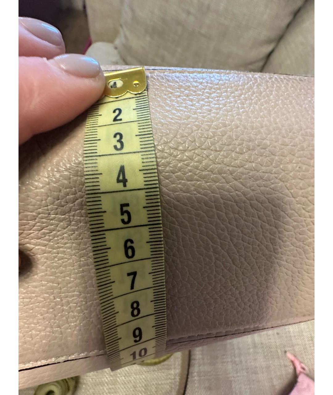 FURLA Бежевая кожаная сумка с короткими ручками, фото 6