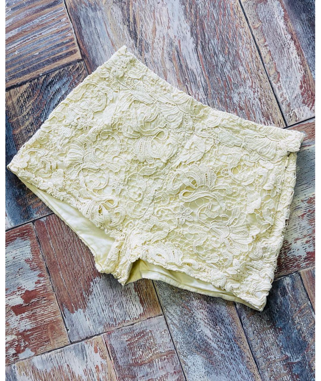 ERMANNO SCERVINO Желтые хлопковые шорты, фото 4