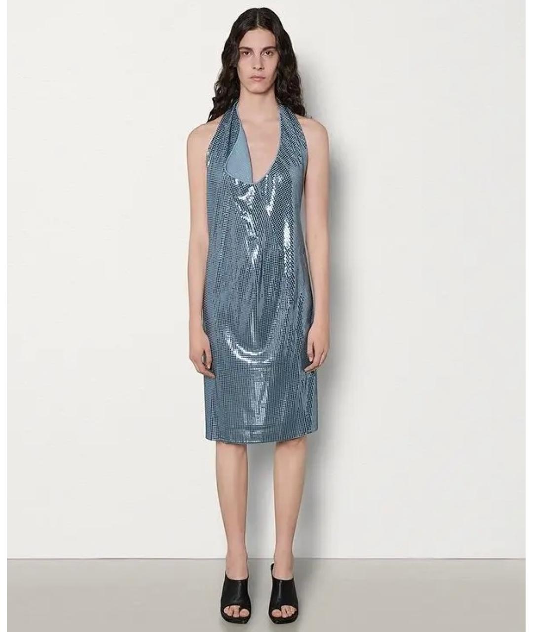 BOTTEGA VENETA Голубое вискозное коктейльное платье, фото 2