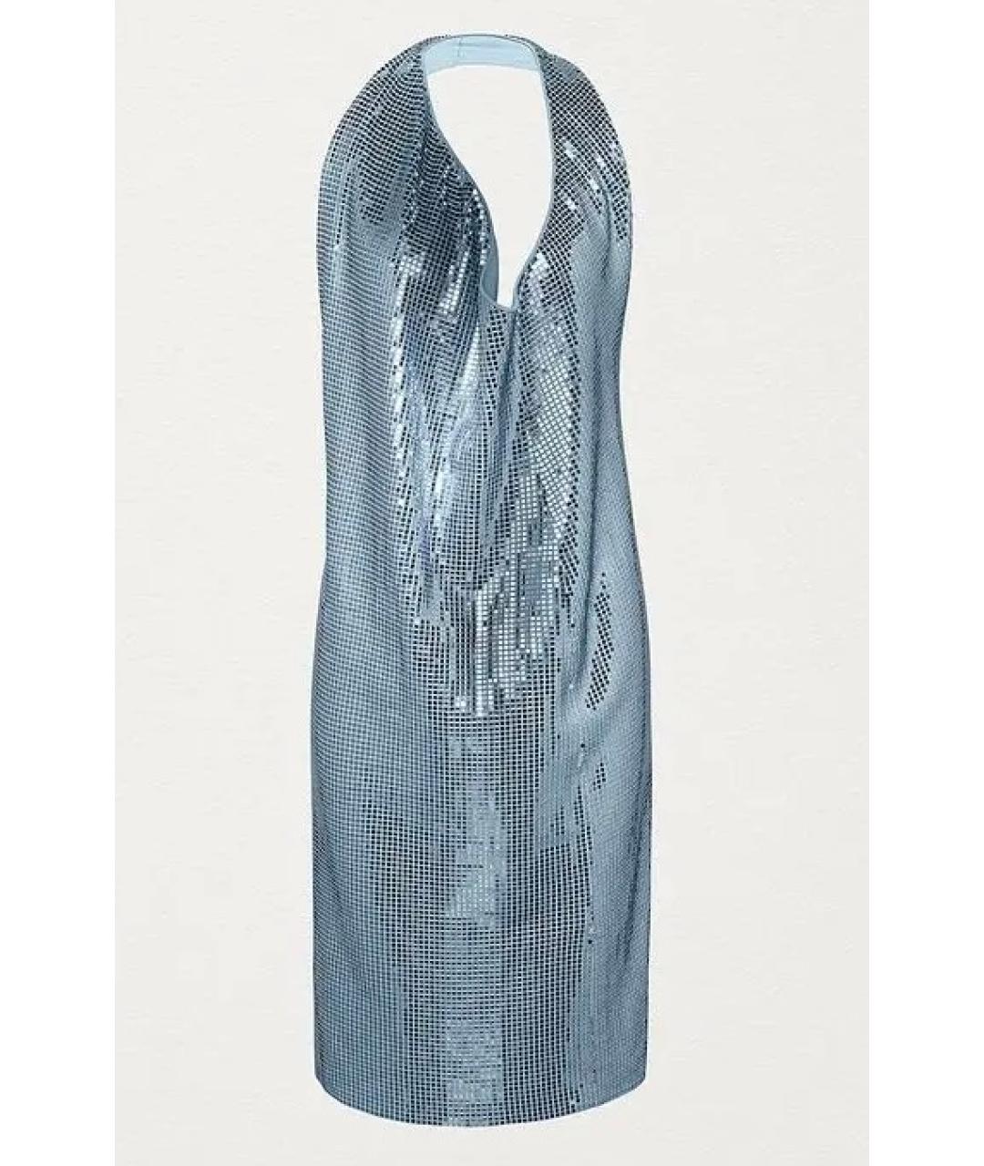BOTTEGA VENETA Голубое вискозное коктейльное платье, фото 4