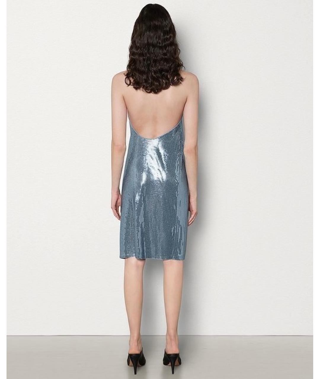 BOTTEGA VENETA Голубое вискозное коктейльное платье, фото 3
