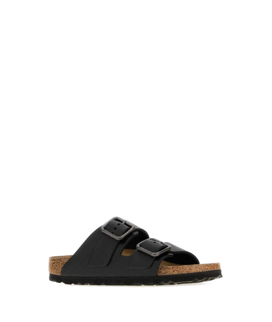BIRKENSTOCK Черные кожаные мюли, фото 2