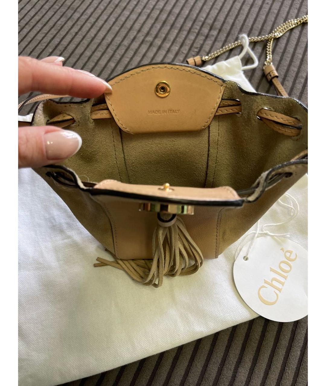 CHLOE Бежевая замшевая сумка через плечо, фото 4