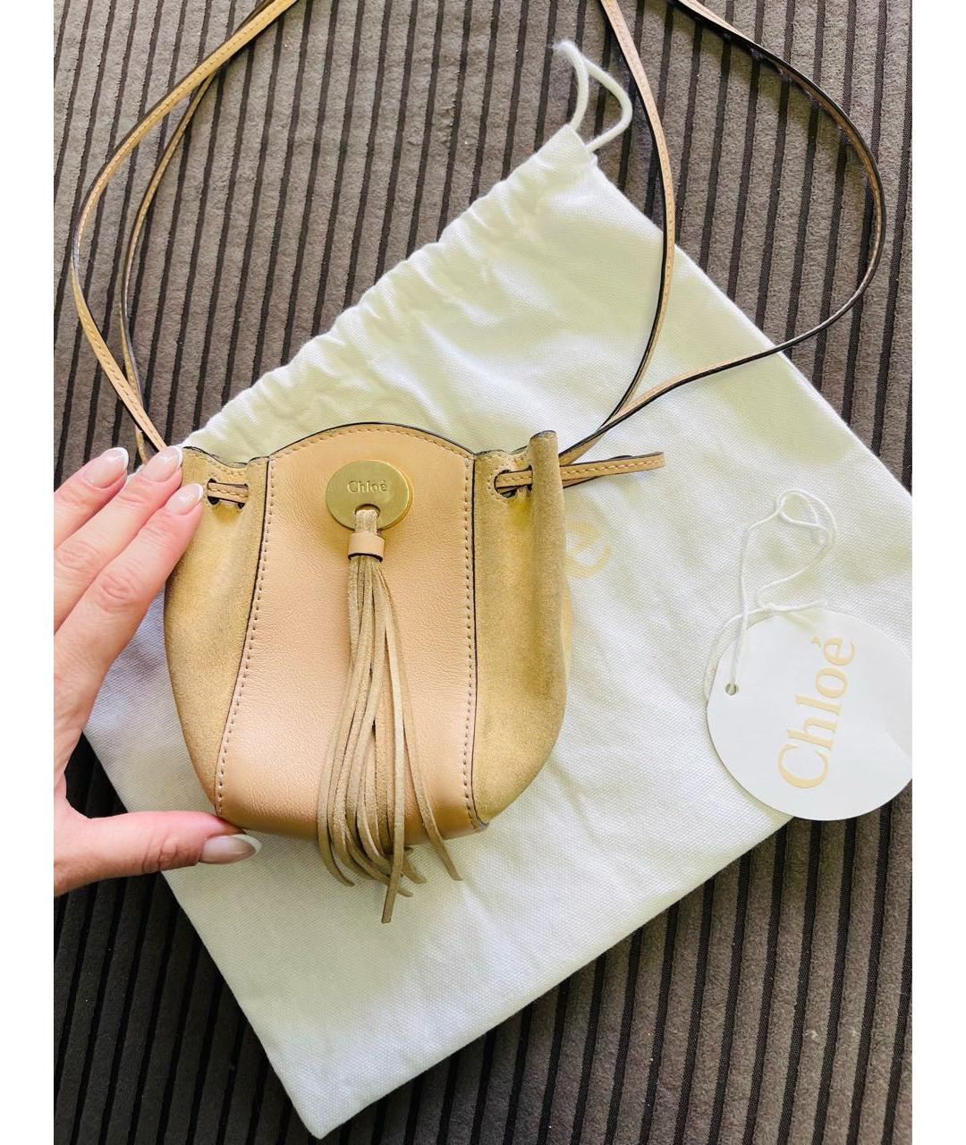 CHLOE Бежевая замшевая сумка через плечо, фото 5