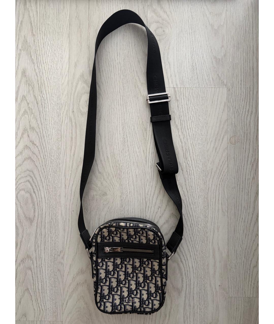 CHRISTIAN DIOR Серая жаккардовая сумка через плечо, фото 5