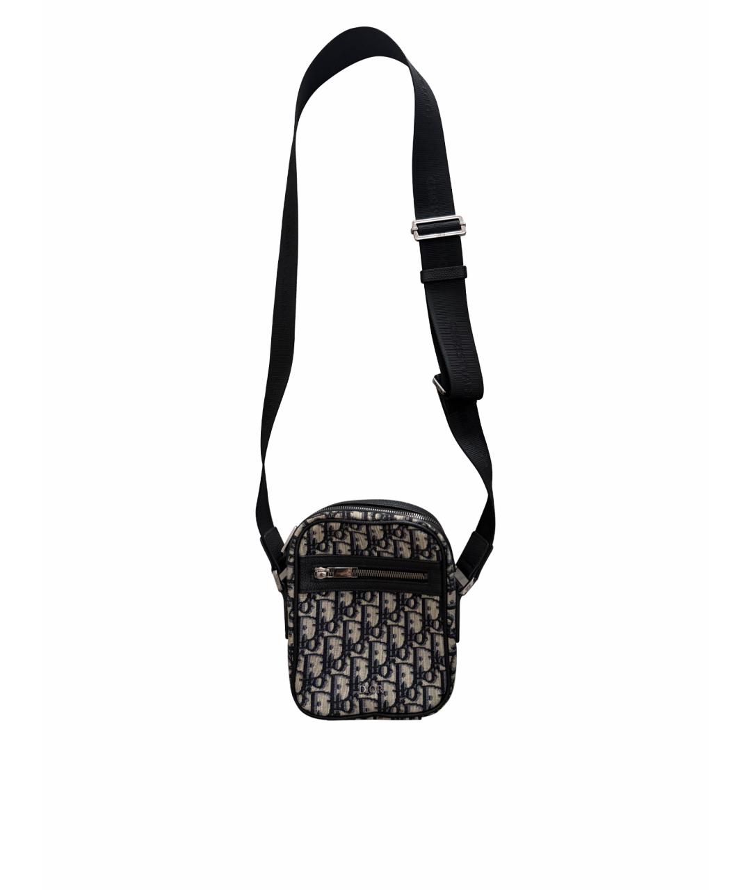 CHRISTIAN DIOR Серая жаккардовая сумка через плечо, фото 1