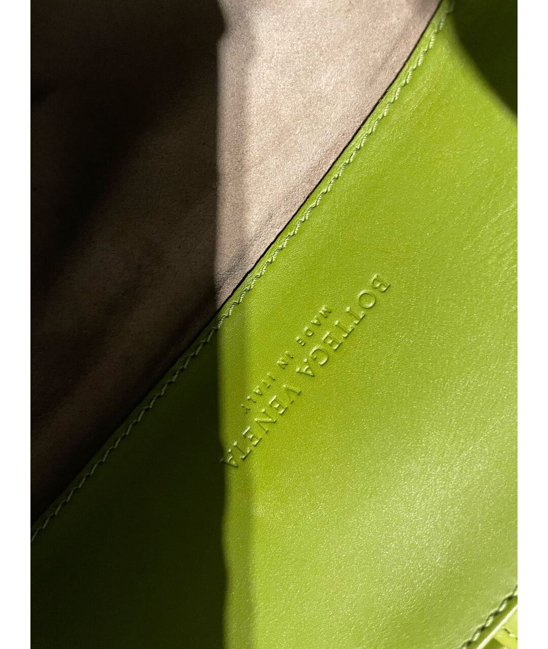 BOTTEGA VENETA Зеленая кожаная сумка тоут, фото 8